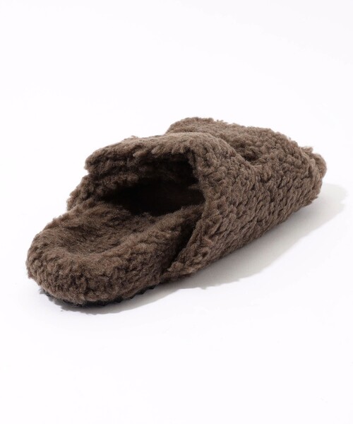 JAMES PERSE（ジェームスパース）の「ダブルストラップ シアリング スライドサンダル SWLSH8356（サンダル・レディース・ブラック系その他/ダークブラウン/ライトベージュ・9/　6/8/7）」の7枚目の写真