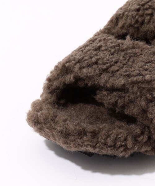 JAMES PERSE（ジェームスパース）の「ダブルストラップ シアリング スライドサンダル SWLSH8356（サンダル・レディース・ブラック系その他/ダークブラウン/ライトベージュ・9/　6/8/7）」の8枚目の写真