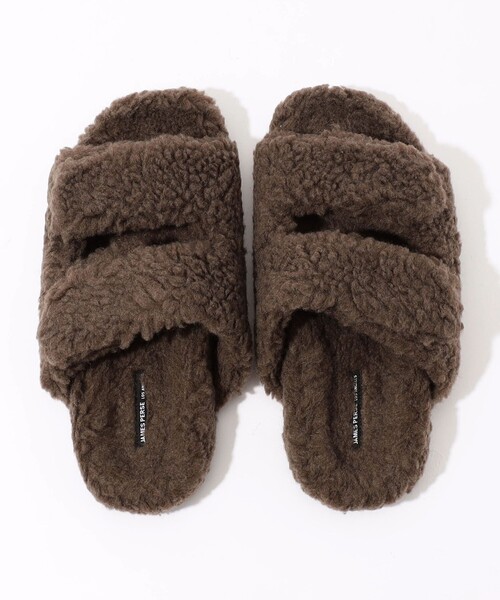 JAMES PERSE（ジェームスパース）の「ダブルストラップ シアリング スライドサンダル SWLSH8356（サンダル・レディース・ブラック系その他/ダークブラウン/ライトベージュ・9/　6/8/7）」の10枚目の写真