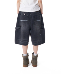 Needlework Carpenter Bermuda Denim Pants (Black)