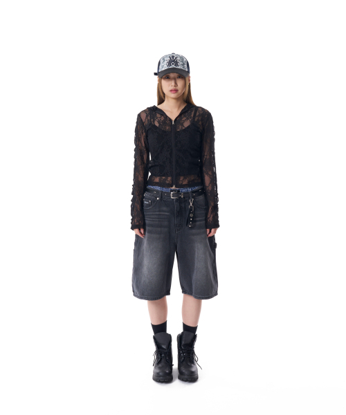 AAKAM（アーカム）の「Needlework Carpenter Bermuda Denim Pants (Black)（その他パンツ・レディース・その他・1/2）」の7枚目の写真