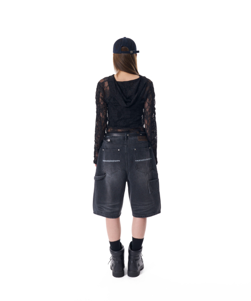 AAKAM（アーカム）の「Needlework Carpenter Bermuda Denim Pants (Black)（その他パンツ・レディース・その他・1/2）」の9枚目の写真