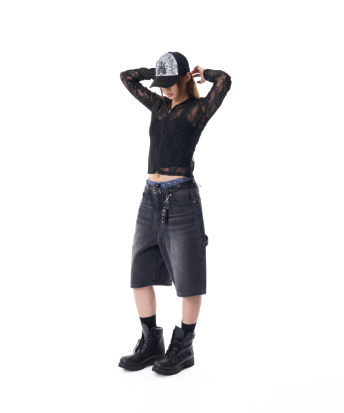 AAKAM（アーカム）の「Needlework Carpenter Bermuda Denim Pants (Black)（その他パンツ・レディース・その他・1/2）」の10枚目の写真