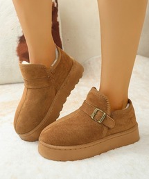 ムートンブーツ 厚底 ショートブーツ 冬