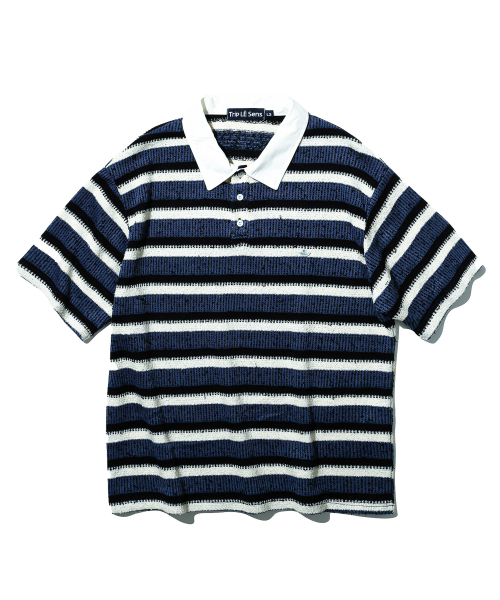 TRIP LE SENS（トリップ ル センス）の「サーファーストライプグランジカラーTシャツ_ブラウン（ポロシャツ・メンズ・その他・MEDIUM/LARGE）」の5枚目の写真