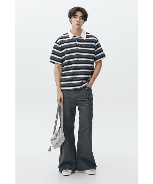 TRIP LE SENS（トリップ ル センス）の「サーファーストライプグランジカラーTシャツ_ブラウン（ポロシャツ・メンズ・その他・MEDIUM/LARGE）」の8枚目の写真