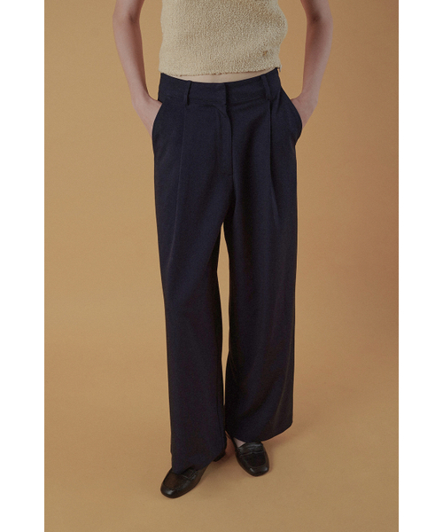 WITHOUT SUMMER(ウィズアウトサマ)の「モードワイドスラックス_ネイビー(スラックス・レディース・その他・SMALL/MEDIUM)」の1枚目の写真