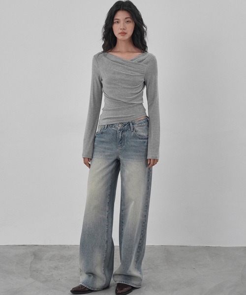 EIGHTHMONTH(エイスマンス)の「クロスオーバートップス EM25a104【EIGHTHMONTH】(Tシャツ/カットソー・レディース・レッド/グレー・M/S)」の9枚目の写真