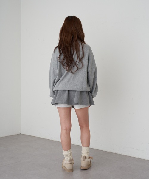 RAY CASSIN（レイカズン）の「ボンディングボリュームミニスカート（スカート・レディース・グレー/チャコールグレー/ネイビー・FREE）」の4枚目の写真