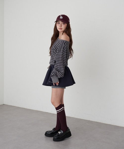 RAY CASSIN（レイカズン）の「ボンディングボリュームミニスカート（スカート・レディース・グレー/チャコールグレー/ネイビー・FREE）」の15枚目の写真