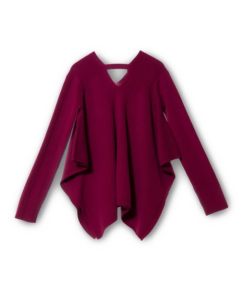 OSMOSIS（オズモーシス）の「スクエアヘムニットプルオーバー（ニット/セーター・レディース・ライトグレー/ブラック/ワイン・ONE SIZE）」の21枚目の写真