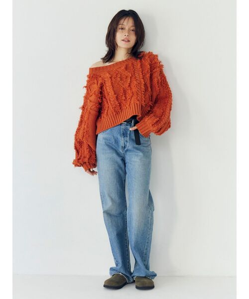 【新品】Ungrid  フリンジ ニット Ungrid（アングリッド） ニット セーター ワンショルフリンジケーブル