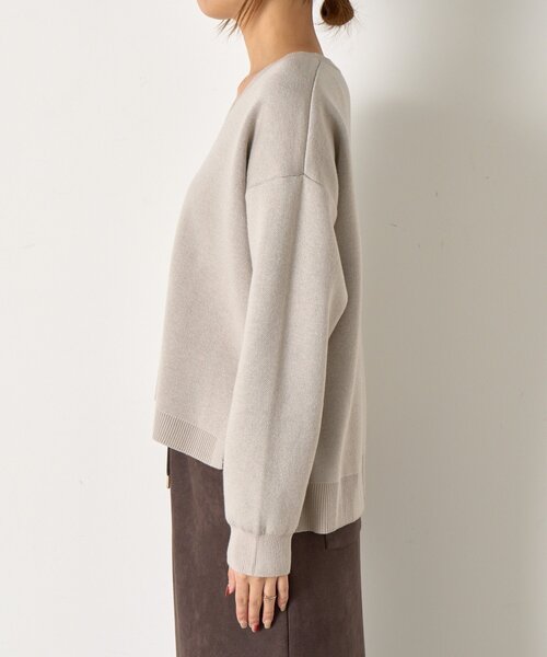 Jena espace merveilleux（ジェナ　エスパスメルヴェイユ）の「WフェイスVニット（ニット/セーター・レディース・チャコールグレー/アイボリー/ライトグレー・FREE）」の15枚目の写真