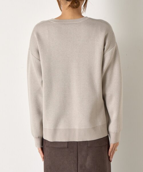 Jena espace merveilleux（ジェナ　エスパスメルヴェイユ）の「WフェイスVニット（ニット/セーター・レディース・チャコールグレー/アイボリー/ライトグレー・FREE）」の16枚目の写真