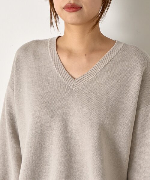 Jena espace merveilleux（ジェナ　エスパスメルヴェイユ）の「WフェイスVニット（ニット/セーター・レディース・チャコールグレー/アイボリー/ライトグレー・FREE）」の17枚目の写真