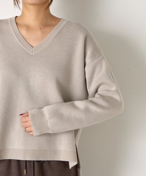 Jena espace merveilleux（ジェナ　エスパスメルヴェイユ）の「WフェイスVニット（ニット/セーター・レディース・チャコールグレー/アイボリー/ライトグレー・FREE）」の20枚目の写真