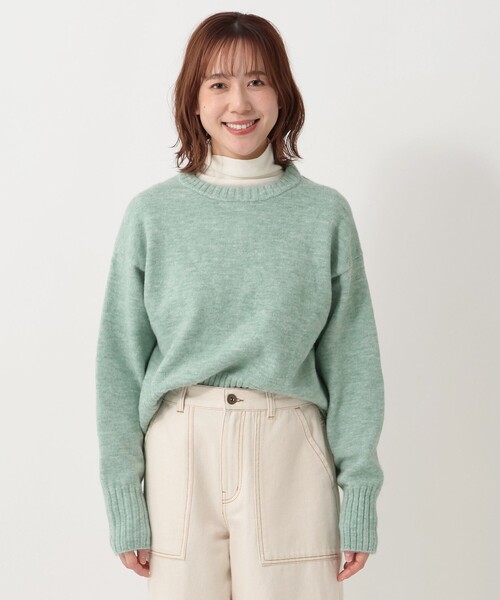 Afternoon Tea（アフタヌーンティー）の「ふわもちニットクルーネックプルオーバー（ニット/セーター・レディース・レッド/ライトグリーン/イエロー/ブルー・MEDIUM）」の2枚目の写真