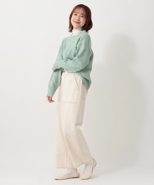 Afternoon Tea（アフタヌーンティー）の「ふわもちニットクルーネックプルオーバー（ニット/セーター・レディース・レッド/ライトグリーン/イエロー/ブルー・MEDIUM）」の7枚目の写真