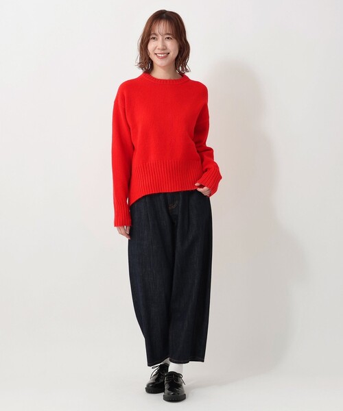 Afternoon Tea（アフタヌーンティー）の「ふわもちニットクルーネックプルオーバー（ニット/セーター・レディース・レッド/ライトグリーン/イエロー/ブルー・MEDIUM）」の11枚目の写真