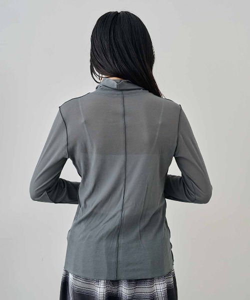 MEDE19F（メデジュウキュウ）の「ＭＥＤＥ１９Ｆ　薄くてやわらかなティシューカットソーハイネックトップス（Tシャツ/カットソー・レディース・ブラック/ホワイト/グレー・L/M）」の16枚目の写真