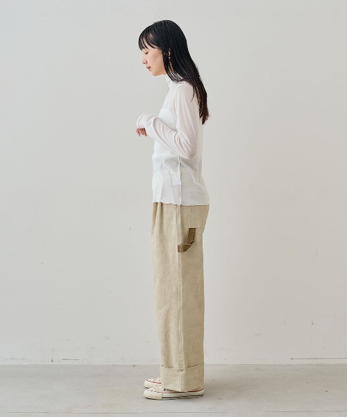 MEDE19F（メデジュウキュウ）の「ＭＥＤＥ１９Ｆ　薄くてやわらかなティシューカットソーハイネックトップス（Tシャツ/カットソー・レディース・ブラック/ホワイト/グレー・L/M）」の5枚目の写真