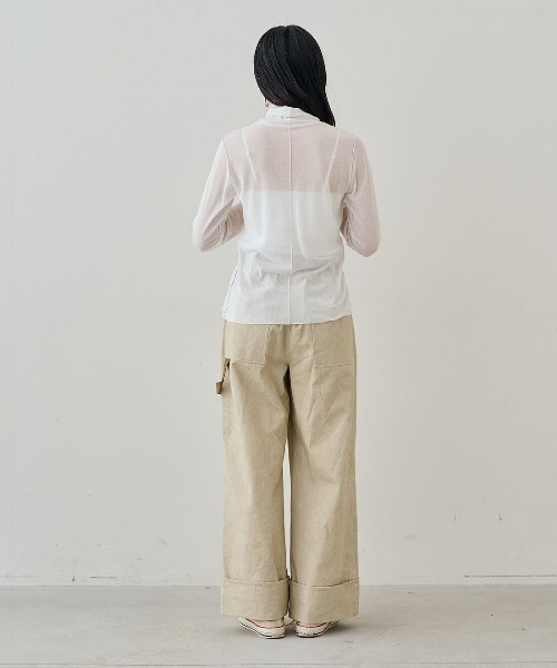 MEDE19F（メデジュウキュウ）の「ＭＥＤＥ１９Ｆ　薄くてやわらかなティシューカットソーハイネックトップス（Tシャツ/カットソー・レディース・ブラック/ホワイト/グレー・L/M）」の6枚目の写真