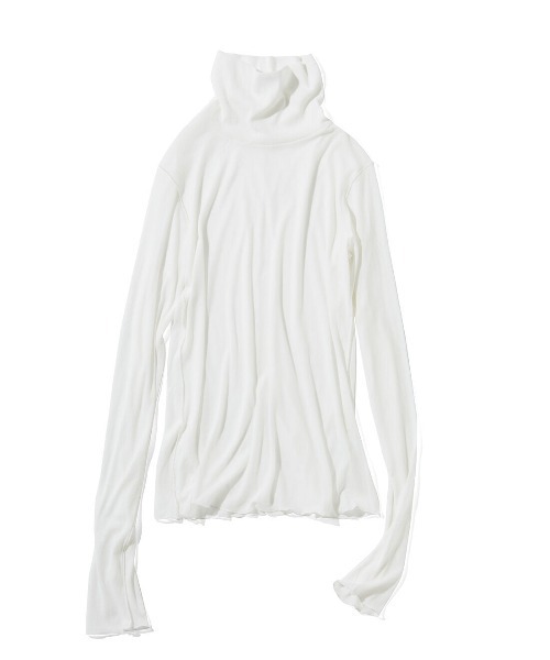 MEDE19F（メデジュウキュウ）の「ＭＥＤＥ１９Ｆ　薄くてやわらかなティシューカットソーハイネックトップス（Tシャツ/カットソー・レディース・ブラック/ホワイト/グレー・L/M）」の19枚目の写真