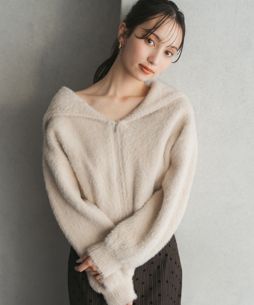 2025秋冬新作 ふわふわセーラーカラーニット