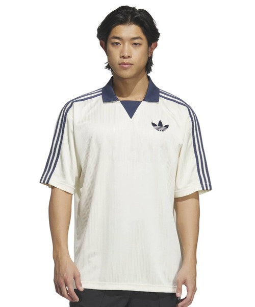 adidas(アディダス)の「adidas COLLARED GOALIE / アディダス 襟付きゴーリートップ(ポロシャツ・メンズ・ホワイト・S/M/L/XL/XXL)」の1枚目の写真
