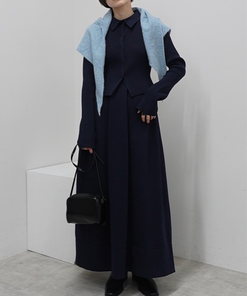 STYLEMIXER（スタイルミキサー）の「【niaulab TV by ZOZO紹介】2ピースポロニットワンピース　大人気（ワンピース・レディース・ダークブラウン/ベージュ/ネイビー・SMALL/MEDIUM）」の3枚目の写真