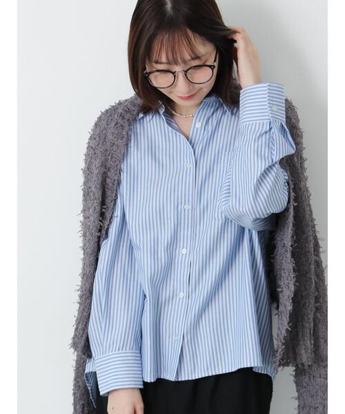 Te chichi TERRASSE(テチチテラス)の「アソートオーバーシャツ(シャツ/ブラウス・レディース・オフホワイト/ブルー/ベージュ/ブラック・F)」の4枚目の写真