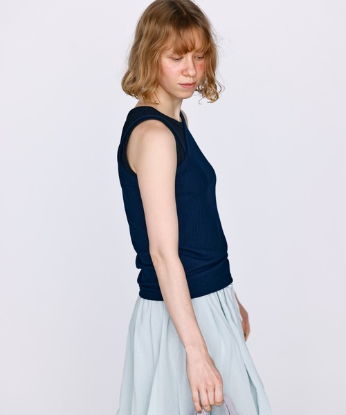 Kelen(ケレン)の「「KELEN / ケレン」重ね着風デザインタンクトップ(Tシャツ/カットソー・レディース・ネイビー/イエロー/グリーン/ホワイト・FREE)」の11枚目の写真