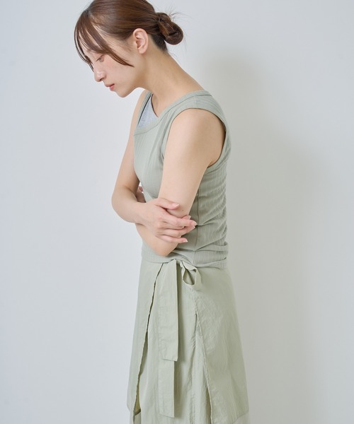 Kelen(ケレン)の「「KELEN / ケレン」重ね着風デザインタンクトップ(Tシャツ/カットソー・レディース・ネイビー/イエロー/グリーン/ホワイト・FREE)」の15枚目の写真