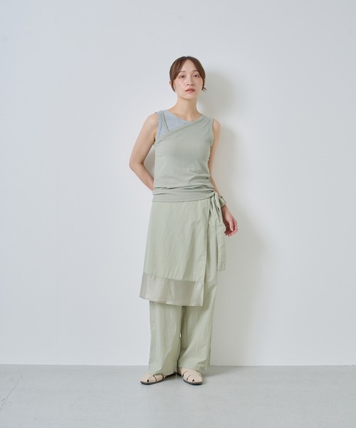 Kelen(ケレン)の「「KELEN / ケレン」重ね着風デザインタンクトップ(Tシャツ/カットソー・レディース・ネイビー/イエロー/グリーン/ホワイト・FREE)」の20枚目の写真