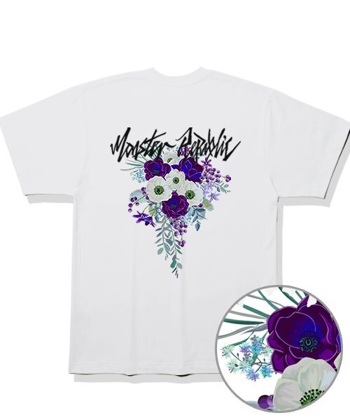 MONSTER REPUBLIC(モンスターリパブリック)の「ムーブメントフラワーラベンダーパープルTシャツホワイト(Tシャツ/カットソー・レディース・その他・X-LARGE/LARGE/MEDIUM/SMALL)」の2枚目の写真