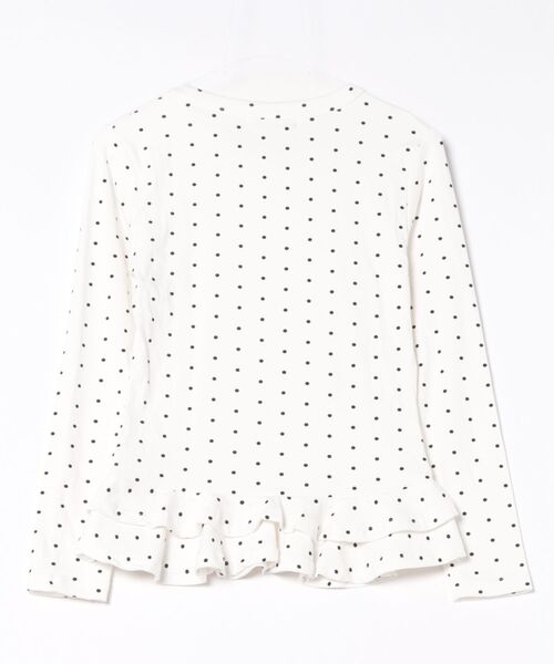 Ritzy(リッツィー)の「大人可愛いドット柄フリルデザイン長袖トップス(Tシャツ/カットソー・レディース・ホワイト・M/XL/L/S)」の11枚目の写真