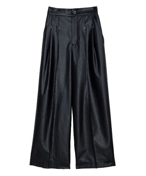 Ameri（アメリ）の「JENNY 2TUCK STRAIGHT PANTS（スラックス・レディース・ブラック/マルチ・SMALL/MEDIUM）」の3枚目の写真