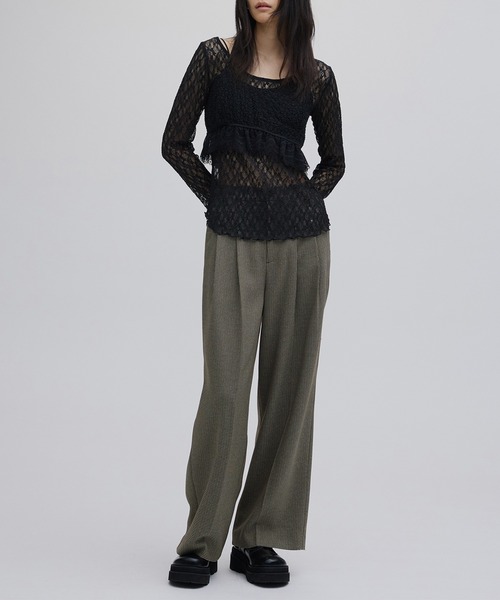 Ameri（アメリ）の「JENNY 2TUCK STRAIGHT PANTS（スラックス・レディース・ブラック/マルチ・SMALL/MEDIUM）」の19枚目の写真