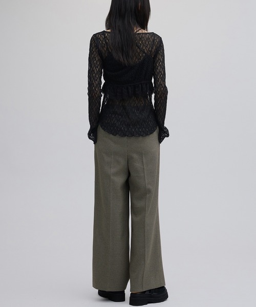 Ameri（アメリ）の「JENNY 2TUCK STRAIGHT PANTS（スラックス・レディース・ブラック/マルチ・SMALL/MEDIUM）」の21枚目の写真