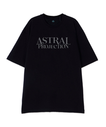[オーバーサイズ]ベーシックレタリング13番手綿ラウンドネック半袖Tシャツ_ブラック