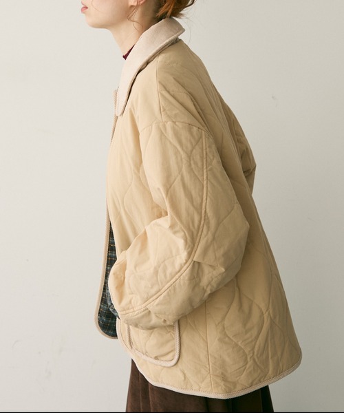 セール】コーデュロイカラーキルティングジャケット（ブルゾン