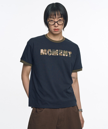 MOO（エムオーオー）の「カモアプリケリングTシャツ - ネイビー（Tシャツ/カットソー）」