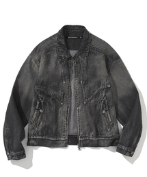 NOT4NERD(�m�b�g�t�H�[�i�[�h)��Western Curved Denim Jacket - Black(�f�j���W���P�b�g)