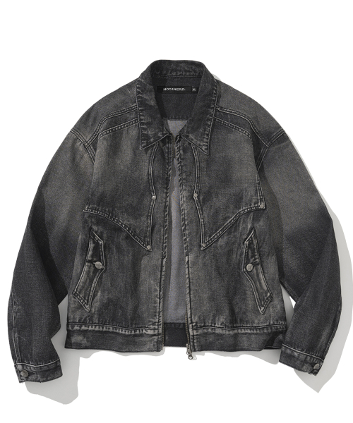NOT4NERD(ノットフォーナード)の「Western Curved Denim Jacket - Black(デニムジャケット・レディース・その他・MEDIUM/LARGE/X-LARGE)」の1枚目の写真