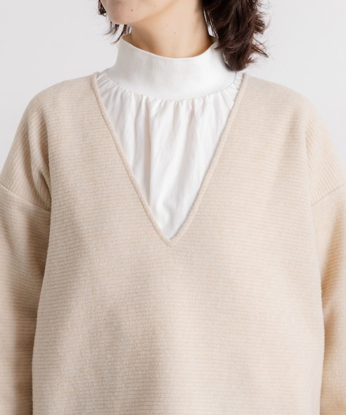 studio CLIP（スタディオクリップ）の「ウールミックススライバーVネックニットプルオーバー（ニット/セーター・レディース・ブラウン/ベージュ/アイボリー・FREE）」の19枚目の写真