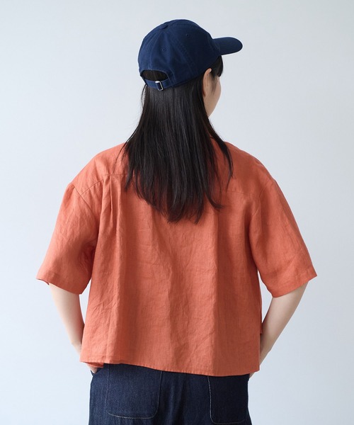 bulle de savon(ビュルデサボン)の「60sフレンチリネン boy shirt(シャツ/ブラウス・レディース・ピンク/オレンジ/ホワイト/サックスブルー/チャコールグレー/ベージュ系その他/ブルー系その他・FREE)」の16枚目の写真