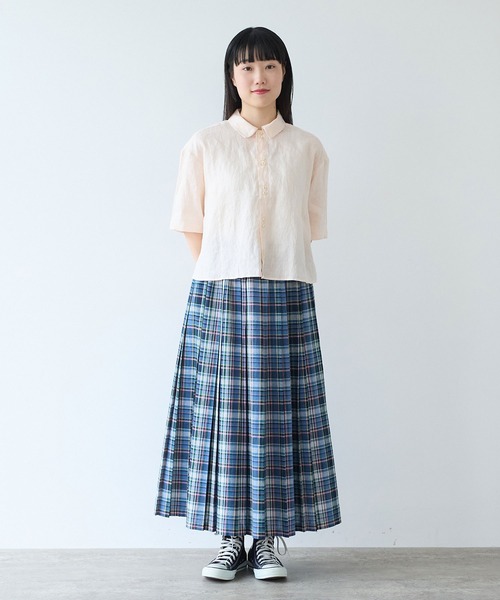 bulle de savon(ビュルデサボン)の「60sフレンチリネン boy shirt(シャツ/ブラウス・レディース・ピンク/オレンジ/ホワイト/サックスブルー/チャコールグレー/ベージュ系その他/ブルー系その他・FREE)」の11枚目の写真