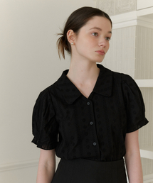 LACE PUFF SHIRT_BLACK
