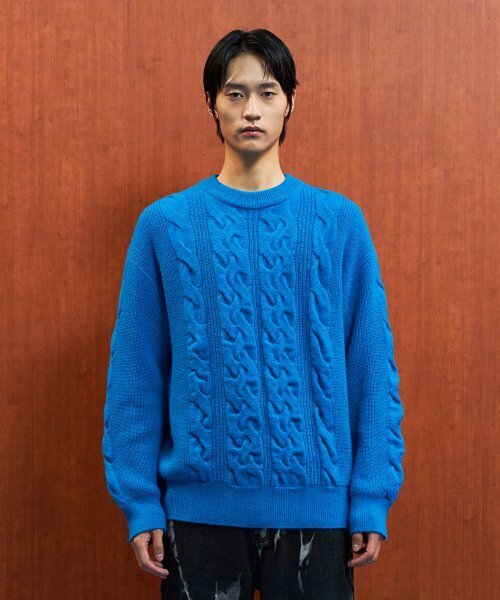 Nard Cable Knit — трикотажный кардиган BLUE