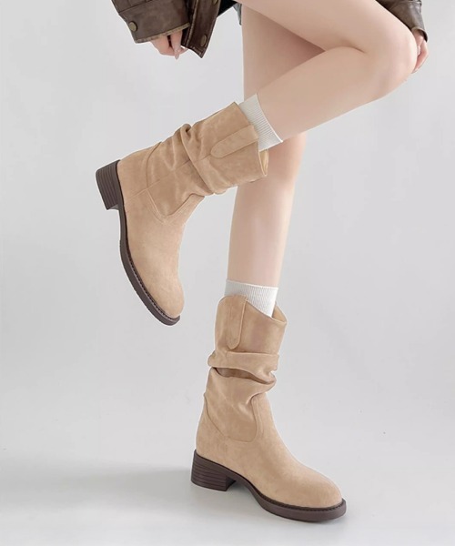Miniministore（ミニミニストア）の「ウエスタンブーツ ミドルブーツ 春秋冬靴（ブーツ・レディース・ベージュ/ブラウン・25.0cm/24.5cm/23.5cm/23.0cm/22.5cm/24.0cm）」の7枚目の写真